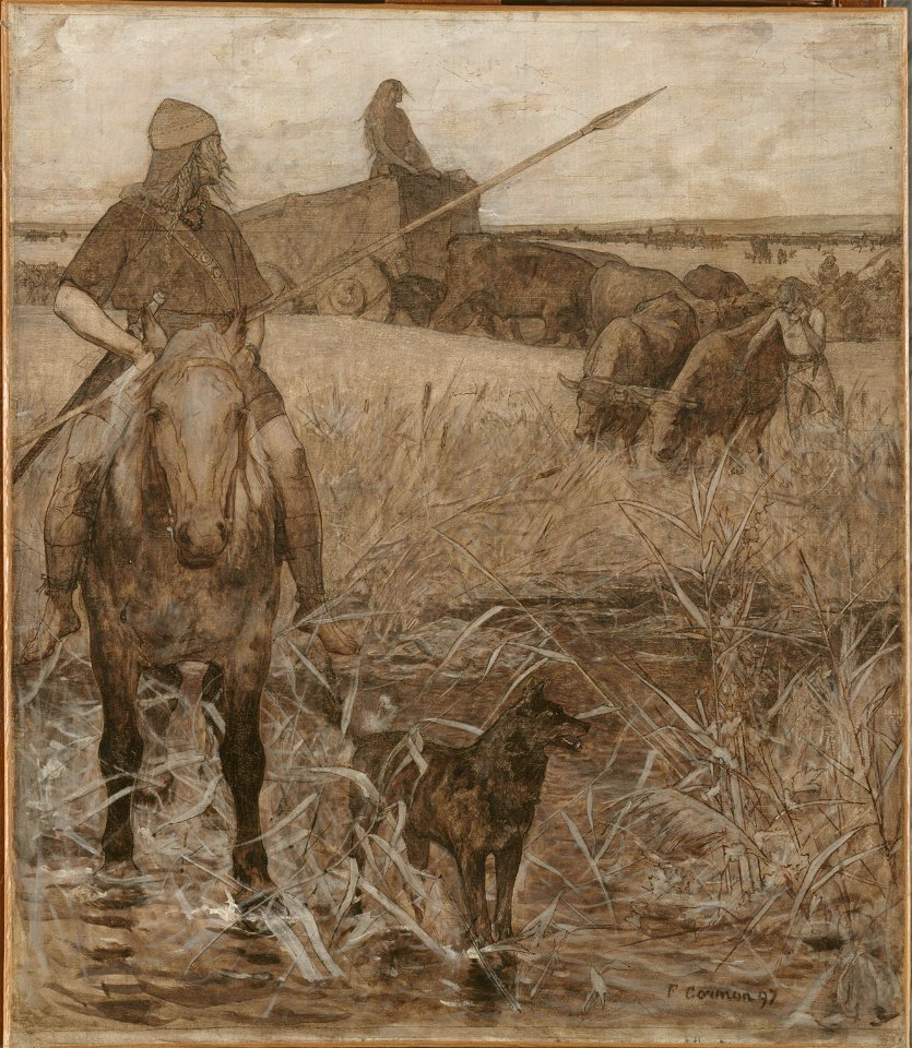 Fernand Cormon - Gaulois à cheval, esquisse pour l'amphithéâtre de paléontologie du Museum d'histoire naturelle de Paris - PDUT1395 - Musée des Beaux-Arts de la ville de Paris