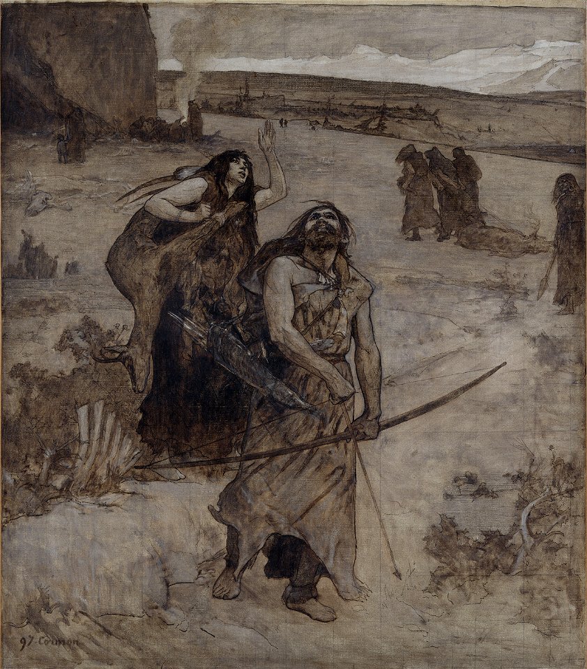 Fernand Cormon - La chasse, esquisse pour l'amphithéâtre de paléontologie du Museum d'histoire naturelle de Paris - PDUT1393 - Musée des Beaux-Arts de la ville de Paris