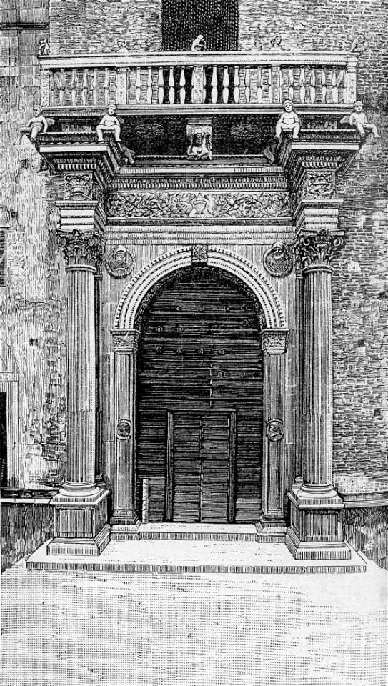 Ferrara – Porta di Palazzo Sacrati (xilografia)
