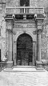 Ferrara – Porta di Palazzo Sacrati (xilografia)