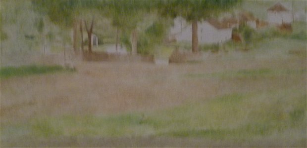 Fernand Khnopff (1882) - Landschap met brug te Fosset. Free illustration for personal and commercial use.