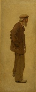 Fernand Pelez - La Bouchée de pain , vieil homme de profil, coiffé d'un béret, mains dans les poches - PPP3692(6) - Musée des Beaux-Arts de la ville de Paris. Free illustration for personal and commercial use.