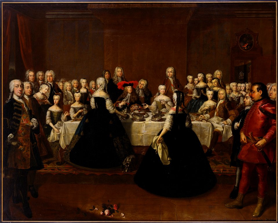 Festmåltid vid hovet i Wien En grand couvert (Johan Lundberg) - Nationalmuseum - 15746
