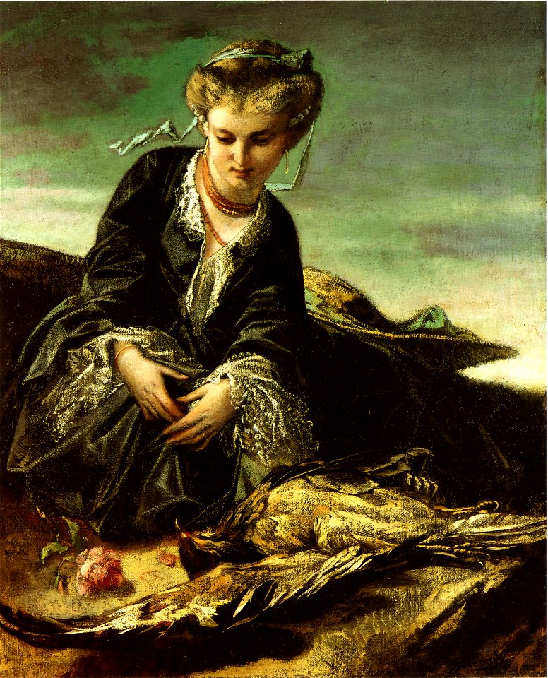 Feuerbach Mädchen mit Vogel