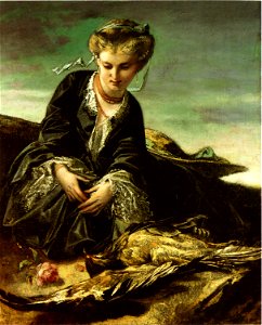Feuerbach Mädchen mit Vogel
