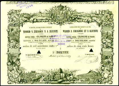 Ferro-Carriles de Madrid a Zaragoza y a Alicante 1899