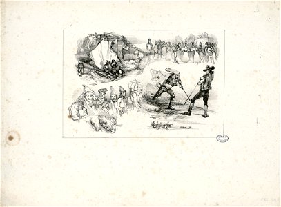 Feuille d'album - croquis divers - Fonds Ancely - B315556101 A GAVARNI 1 017
