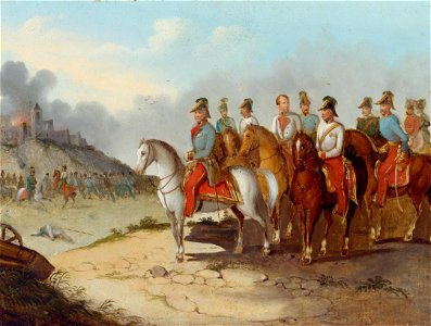 Field Marshal Count Radetzky with his staff on the battlefields of Northern Italy