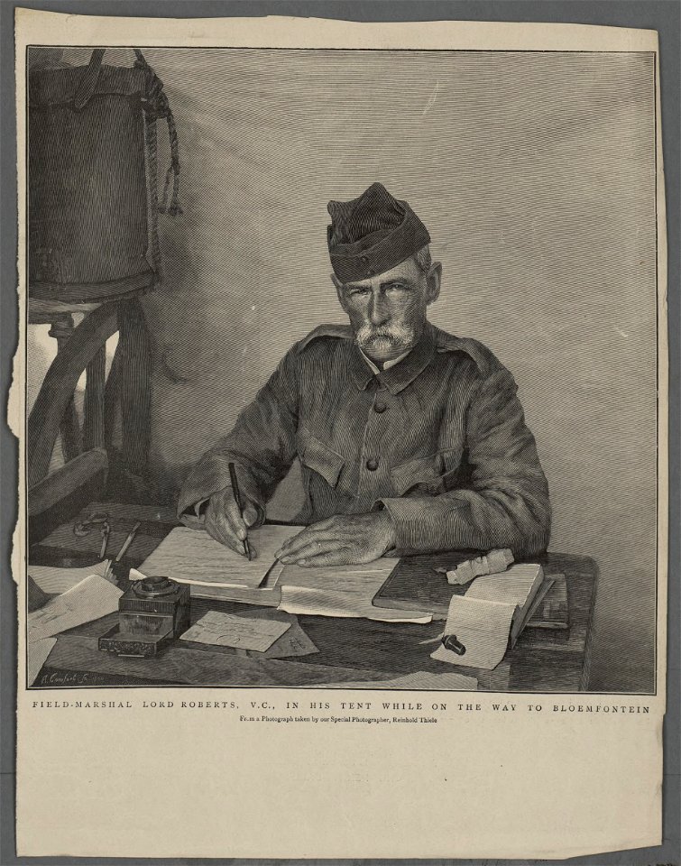 Field-Marshall Lord Roberts, V.C., in his tent while on the way to Bloemfontein (5254810)