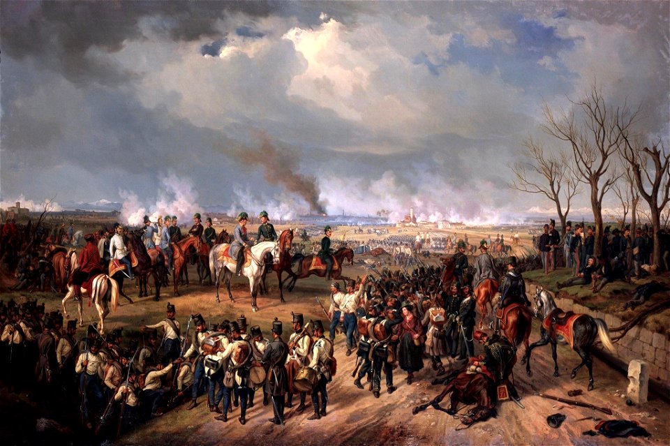 Field Marshal Radetzky and his staff at the Battle of Novara on March 23, 1849 (by Albrecht Adam)
