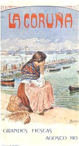 Fiestas La Coruña, Aug. 1913, brochure cover by Mariano Pedrero