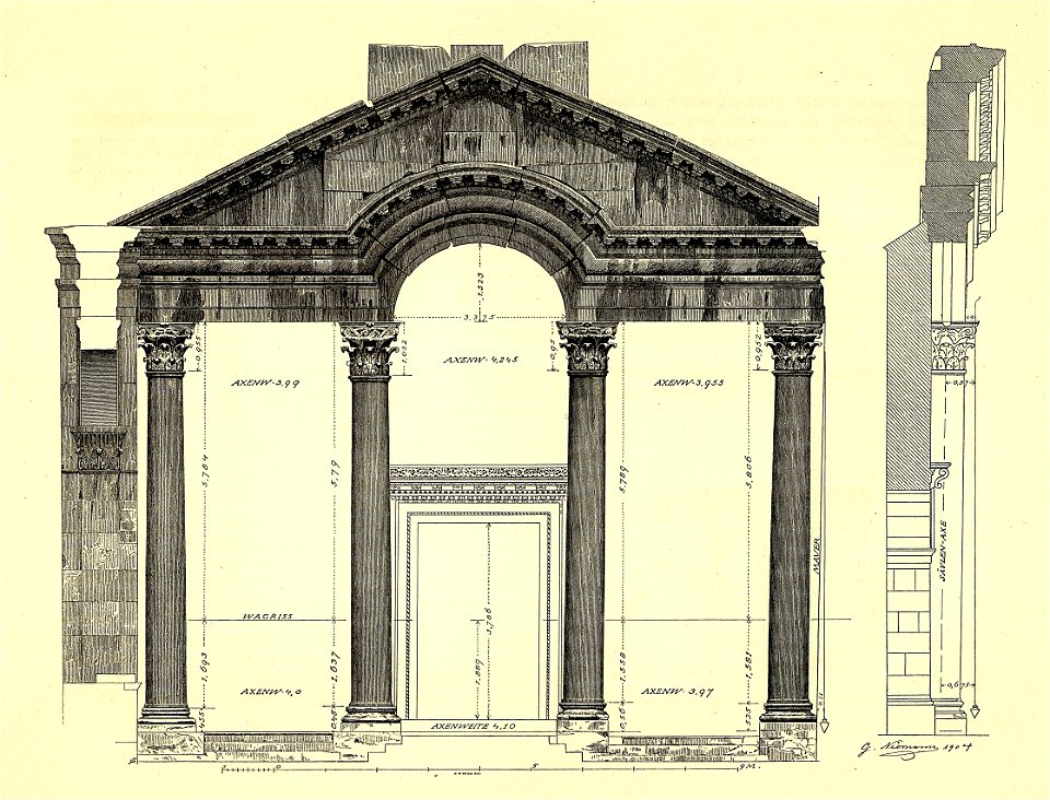 Fig 056 Aufriss der Vorhalle