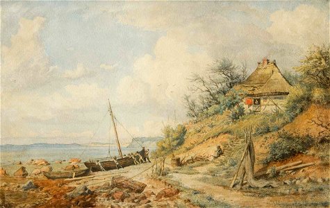 Fiebiger Julius - Fischerdorf Saßnitz auf der Insel Rügen