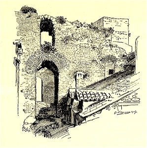 Fig 072 Westwand des Vestibüls von außen gesehen, Zustand 1907