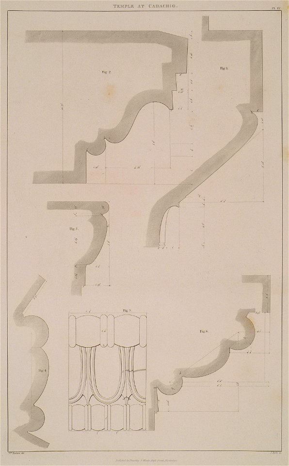 Fig 1- Section of the capital, half the full size, Fig 2- Section fo the moulding of the corona, half the full size Fig, - Cockerell Charles Robert Kinnard William Donaldsonthomas Leverton Jenkins William Railton William - 1830