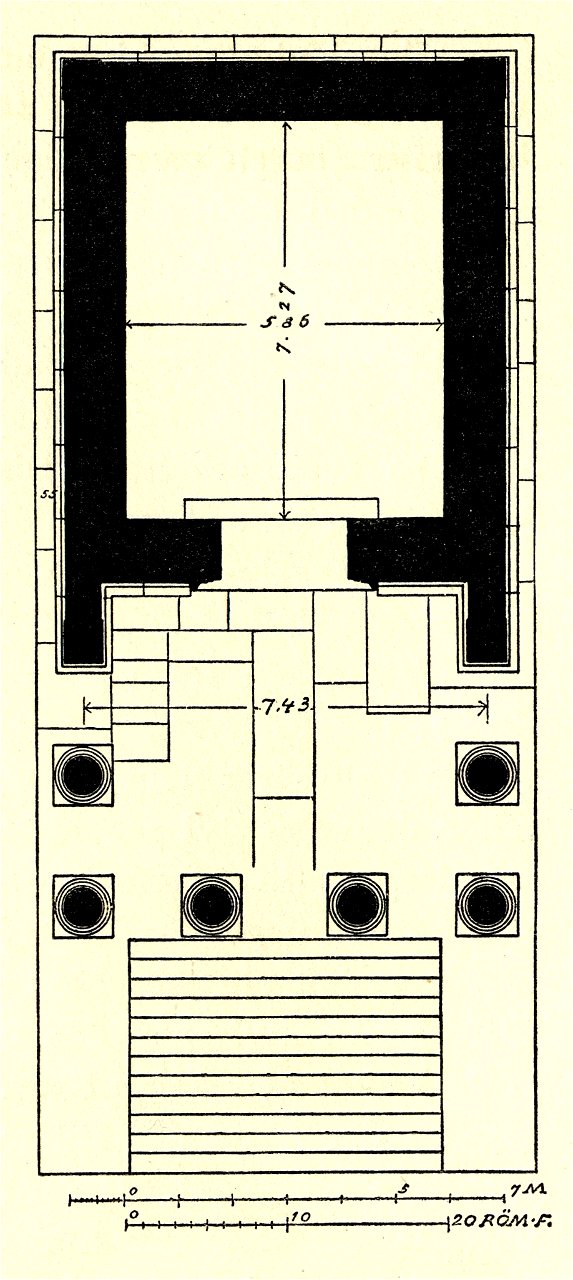 Fig 102 Der Tempel, ergänzter Grundriss