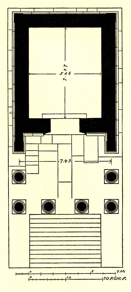 Fig 102 Der Tempel, ergänzter Grundriss