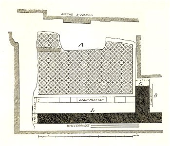 Fig 114 Mauerreste und Tragstein vor der Kirche S. Filippo