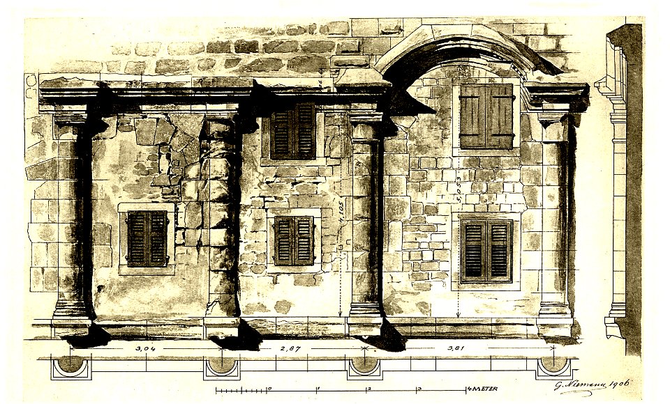 Fig 121 Teil der Südmauer - Zustand 1906