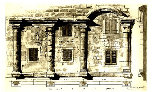 Fig 121 Teil der Südmauer - Zustand 1906
