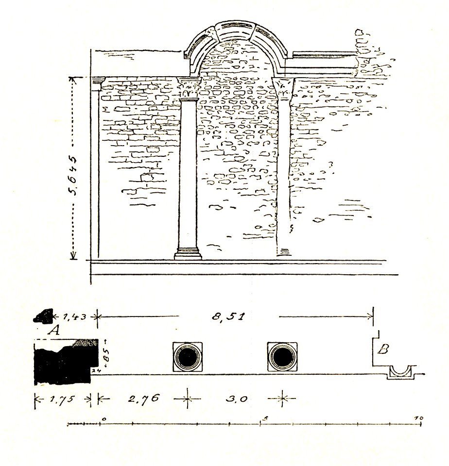 Fig 126 Früherer Zustand des Obergeschosses am Westende