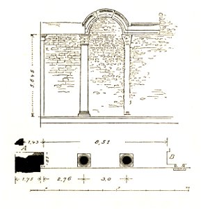 Fig 126 Früherer Zustand des Obergeschosses am Westende