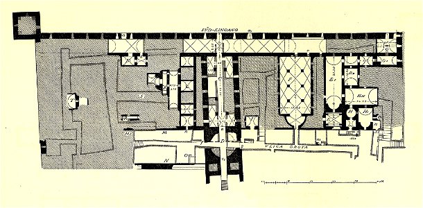 Fig 129a - Plan der Unterbauten im südlichen Teil des Palastes (Teilansicht)