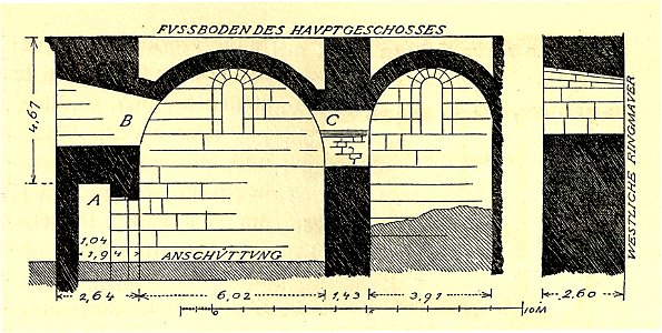 Fig 133 - Kellerecke in der Südwestecke