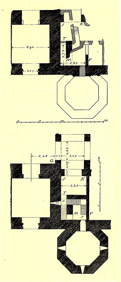 Fig 031 Grundrisse der Porta Aurea in Höhe des bestehenden Geländes - Zustand 1906