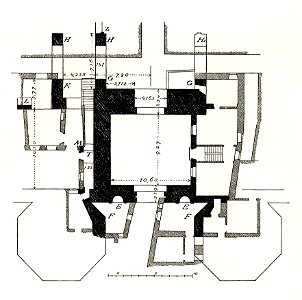 Fig 039 Grundriss des Westtores in der Höhe der Straße - Zustand 1906