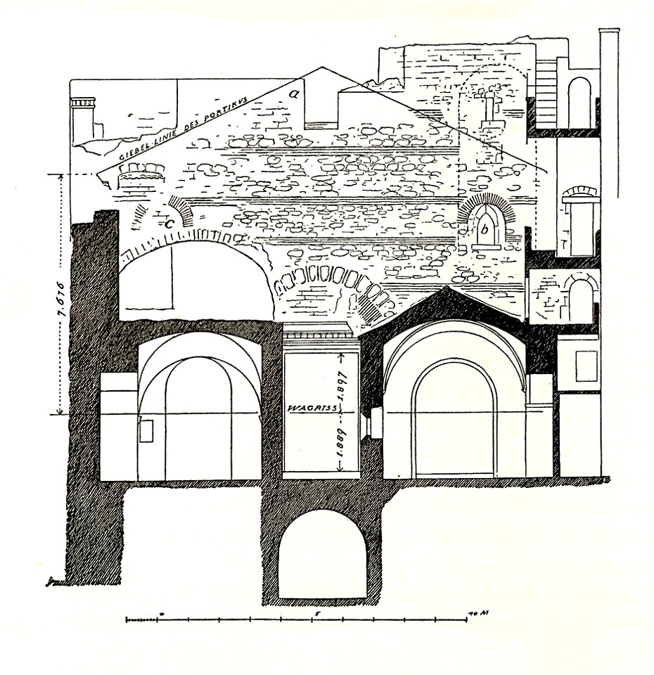 Fig 075 Nordmauer des Vestibüls von außen gesehen