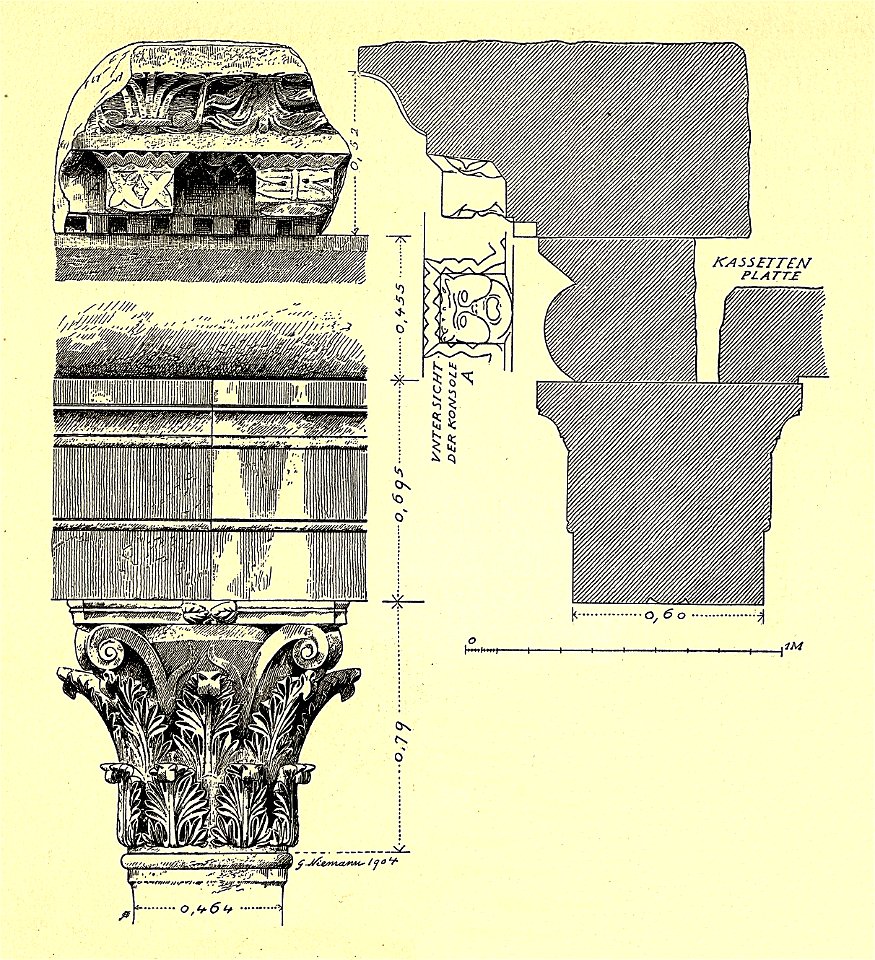 Fig 084 Gebälk und Kapitell vom äußeren Umgange