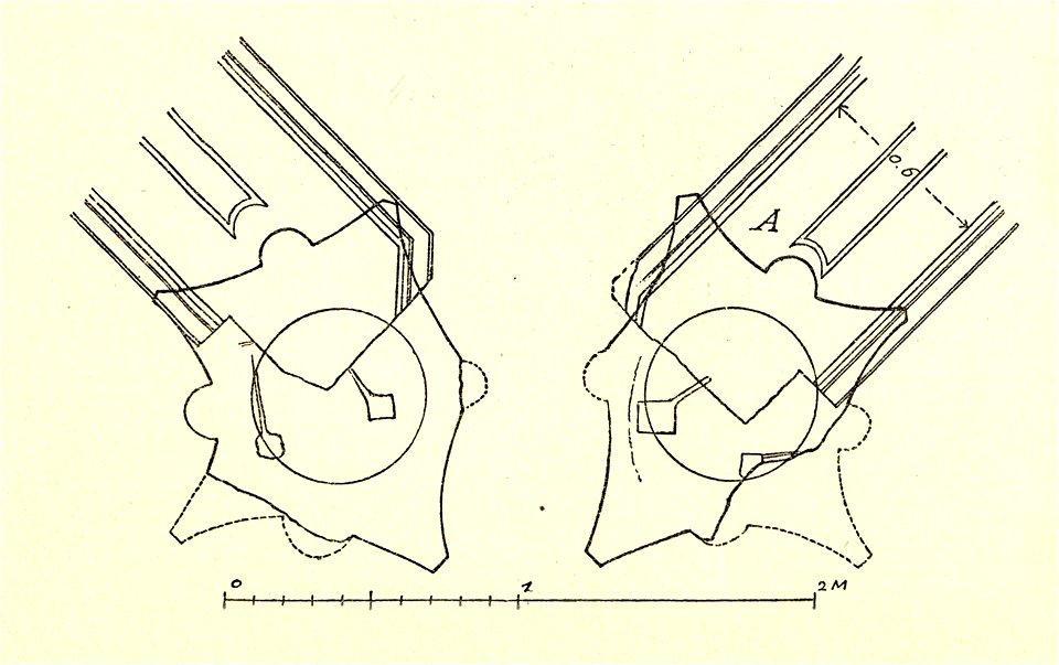 Fig 089 Draufsicht auf die Kapitelle der Ecksäulen C und D Tafel IX