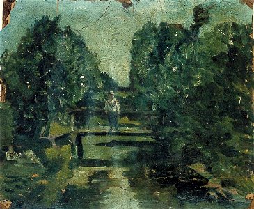 Figure on a Bridge in a Forest by Theo van Doesburg AB4044