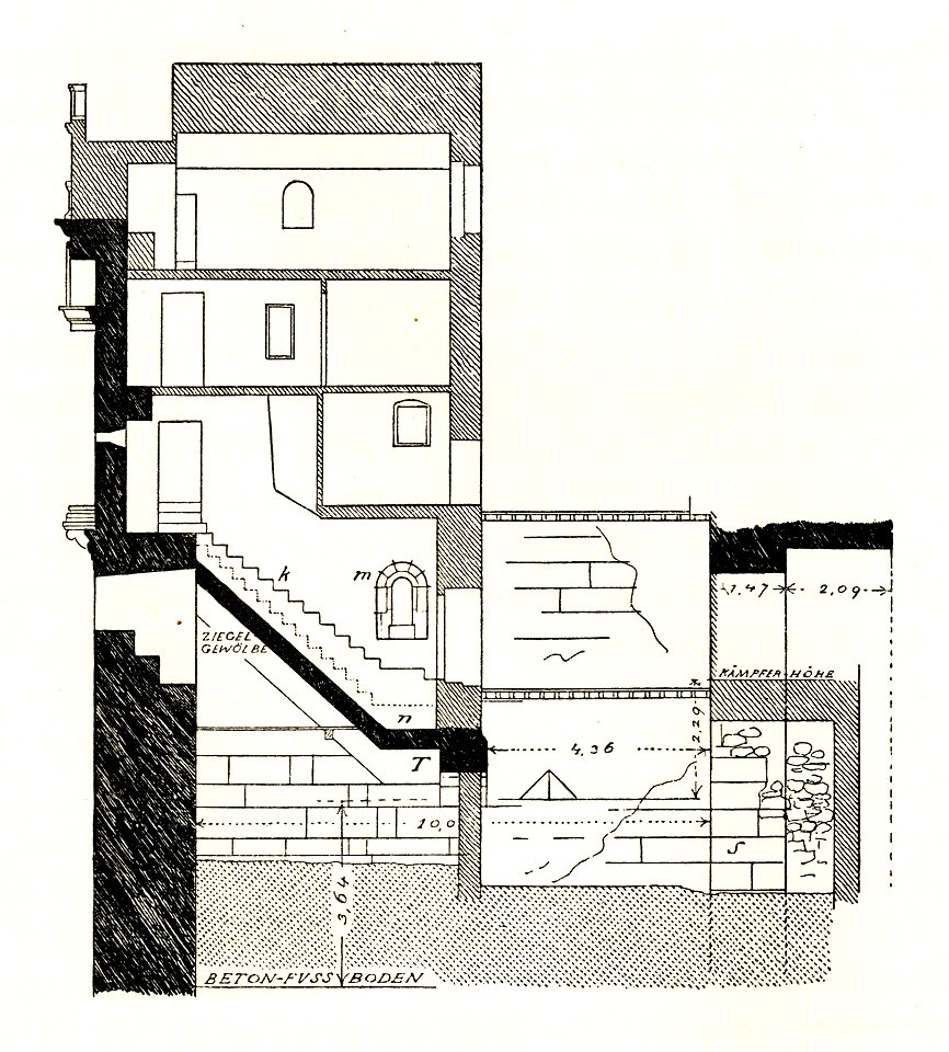 Fig 029 Porta Aurea - Schnitt durch die Treppe