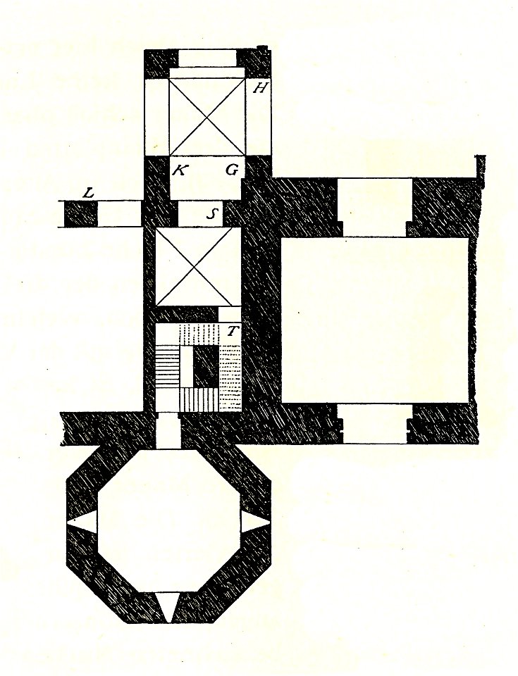 Fig 041 Grundriss des Tores mit dem Stiegenhause an der Nordseite - Wiederherstellung