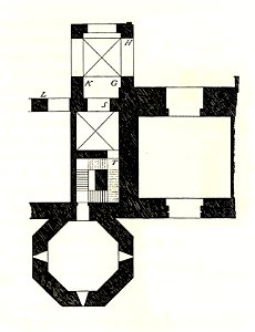 Fig 041 Grundriss des Tores mit dem Stiegenhause an der Nordseite - Wiederherstellung