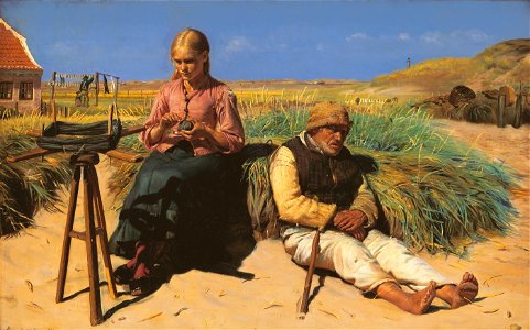 Figurer i et landskab (Michael Ancher). Free illustration for personal and commercial use.