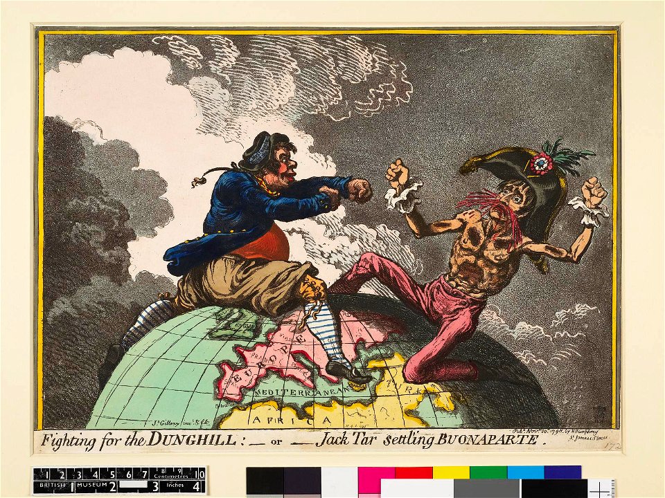 Fighting for the dunghill- -or- Jack Tar settling Buonaparte (BM 1851,0901.945 1)