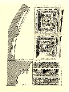 Fig 104 Gewölbesteine und Gesimse im Inneren des Tempels