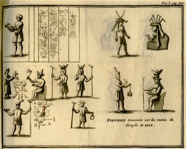 Figures dessinés sur les ruines du Temple d'Isis - Lucas Paul - 1720