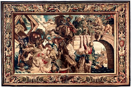 Figural composition designed in 1622 by Peter Paul Rubens - Tapestry showing the Triumph of Constantine over Maxentius at the Battle of the Milvian Bridge - Google Art Project