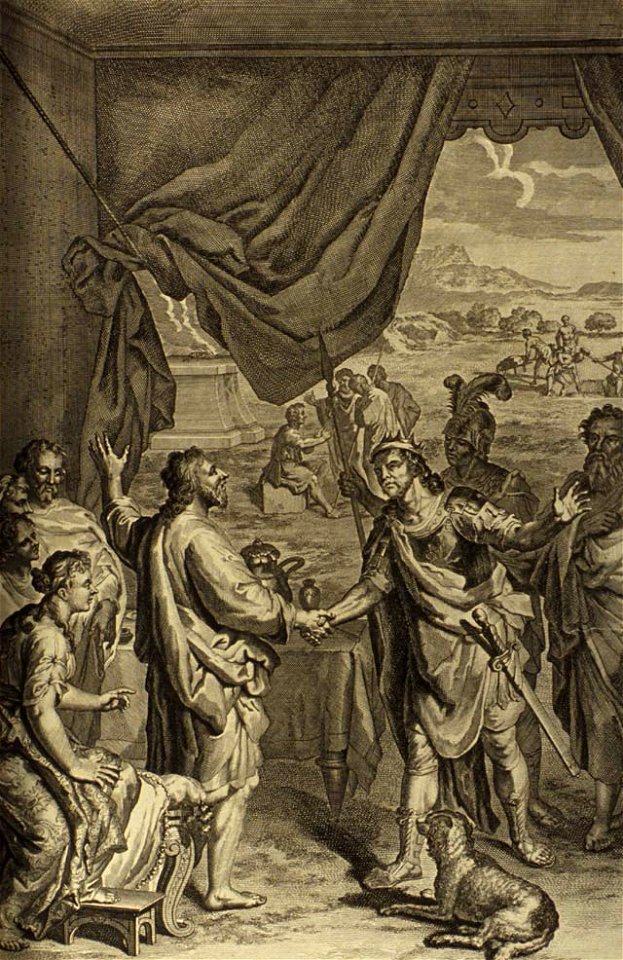 Figures Isaac and Abimelech Swear Friendship