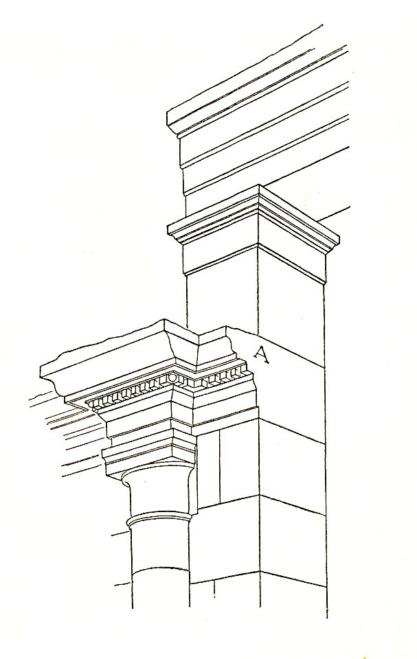Fig 125 Pfeiler und Halbsäule am Südende