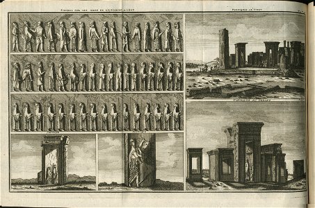 Figures sur les ailes de l'escalier à l'est - Portiques à l'Ouest - Portiques au dedans - Portique - Bruyn Cornelis De - 1725