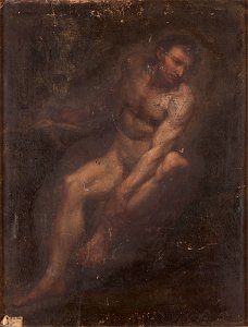 Figurstudie av sittande man - Nationalmuseum - 157979