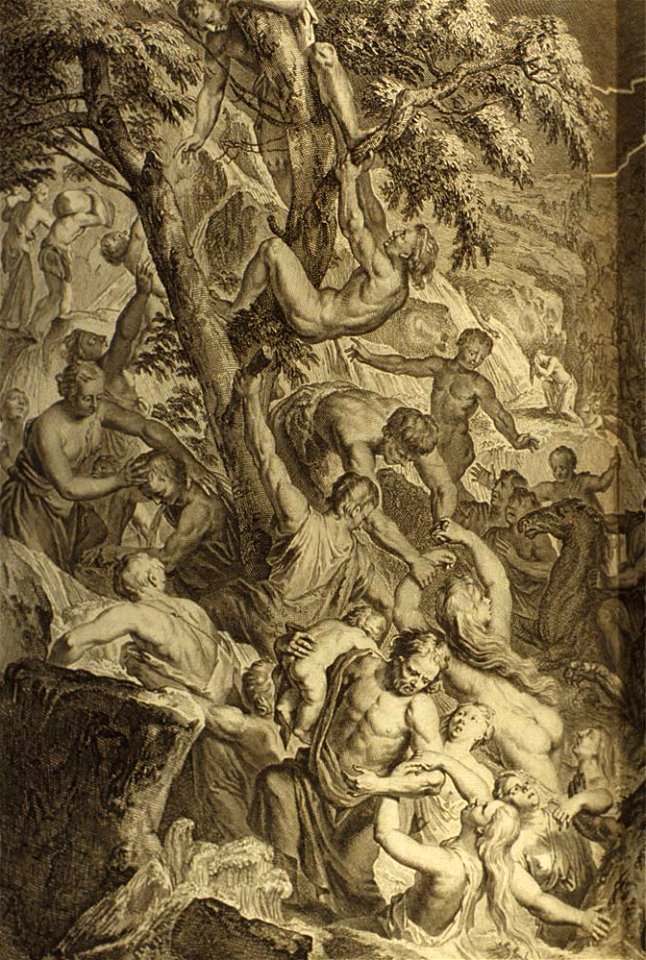 Figures 009 And it rained upon the Earth forty days and forty nights (left plate)