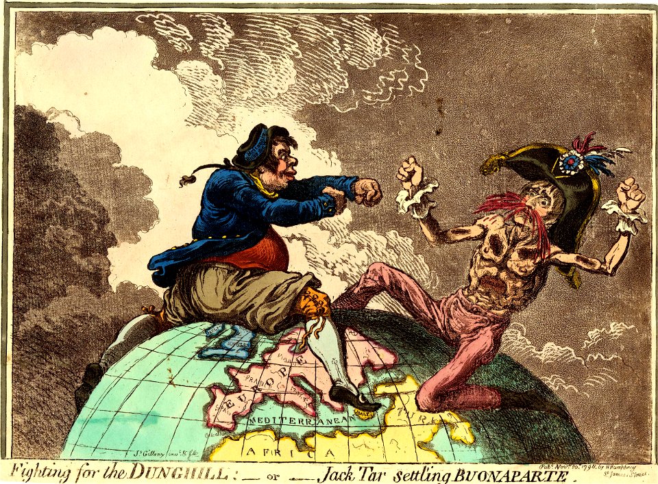 Fighting the Dunghill-or- Jack Tar settling Buonaparte. (BM 1868,0808.6790)