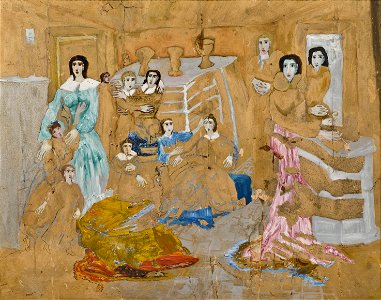 Figures on Golden Ground. Composition from His Illness (Carl Fredrik Hill) - Nationalmuseum - 25556