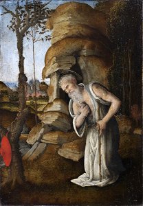 Filippino Lippi - Saint Jerome in the Wilderness, ca. 1475–1480, 512. Free illustration for personal and commercial use.